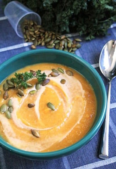 Slow Cooker Butternut Squash Soup #slowcooker #soupseason