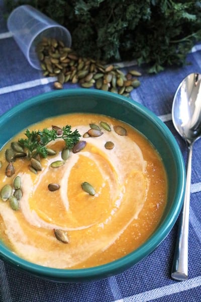 Slow Cooker Butternut Squash Soup #slowcooker #soupseason
