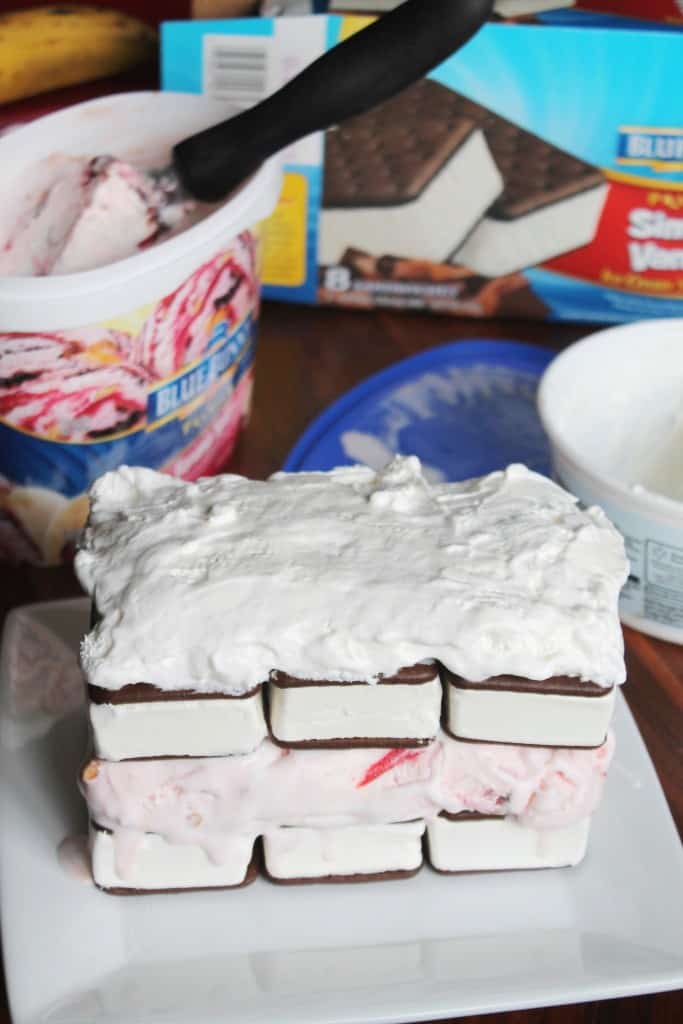 Banana Split Ice Cream Sandwich Cake 4