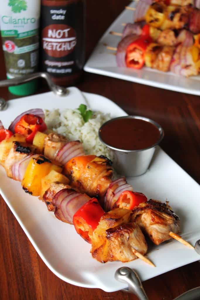 Chipotle-Pineapple Chicken Kabobs with Smokey Date Sauce & Cilantro-Lime Rice 1