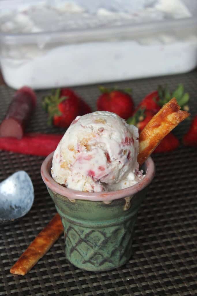 No-Churn Roasted Strawberry-Rhubarb Pie Ice Cream 1