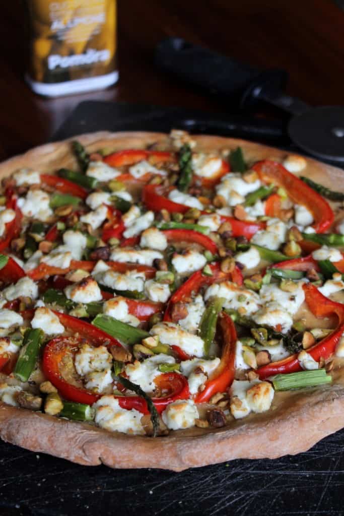 Asparagus, Red Pepper, and Goat Cheese Pizza 1