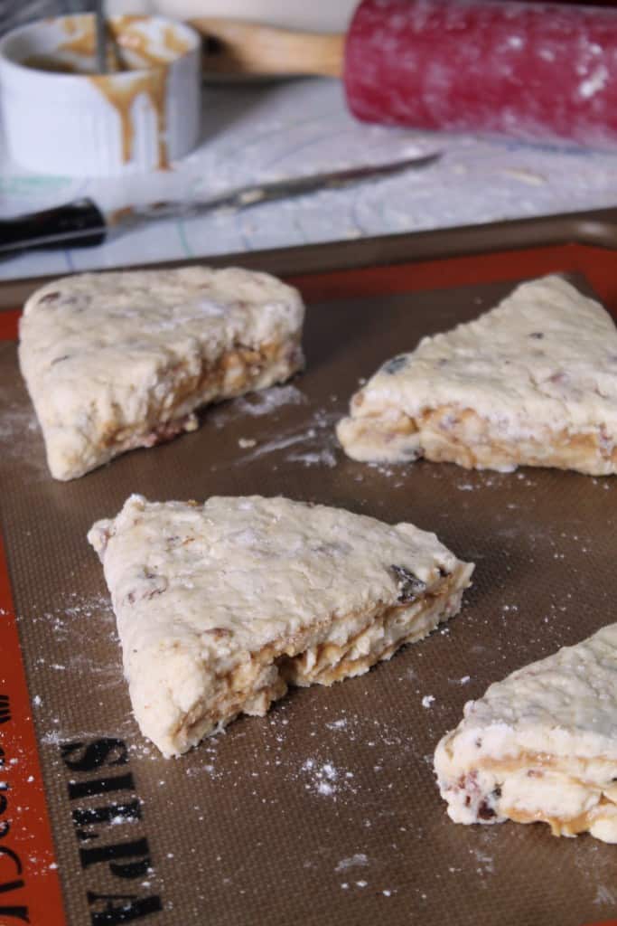 Bacon Peanut Butter Swirled Scones with Chocolate Drizzle 4