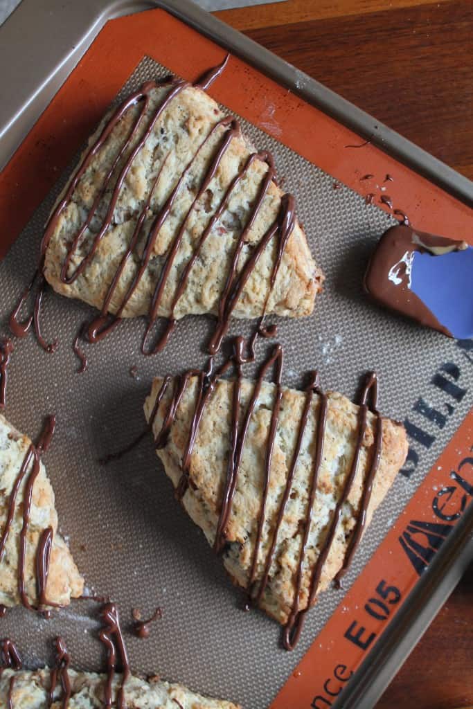 Bacon Peanut Butter Swirled Scones with Chocolate Drizzle 5