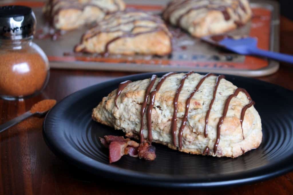 Bacon Peanut Butter Swirled Scones with Chocolate Drizzle 6