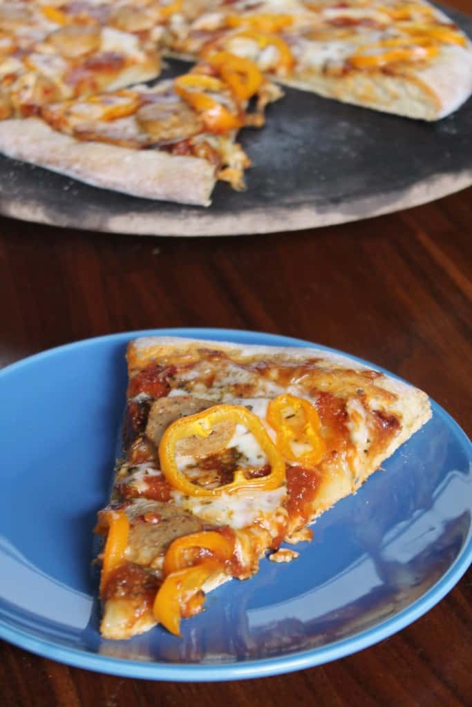 Mesquite Chicken Sausage and Pepper Pizza 1