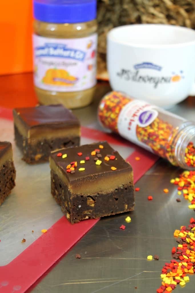 Pumpkin Spice Peanut Butter Cookie Dough Brownies 3