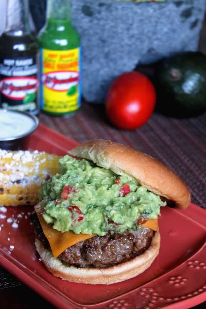 Spicy Taco Burgers with Guacamole and Corn 4