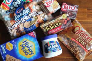 Pumpkin S’mores Dessert Lasagna Ingredients.