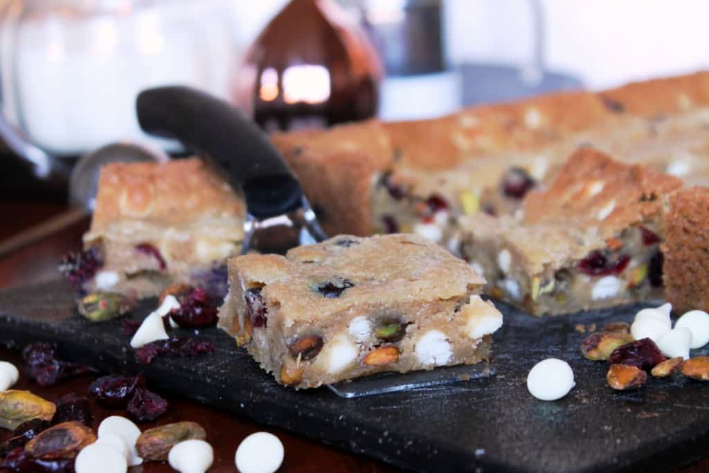 White Chocolate Cranberry Pistachio Cookie Bars 2