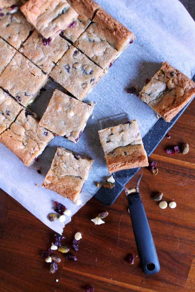 White Chocolate Cranberry Pistachio Cookie Bars 3