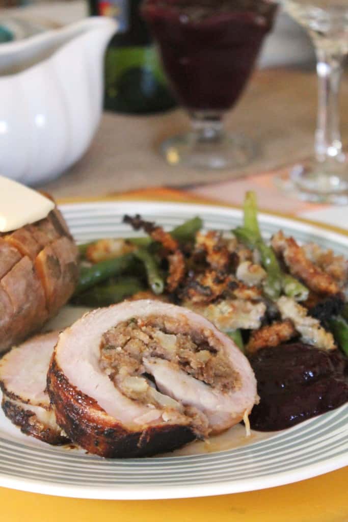 Bacon Wrapped Turkey Breast Stuffed with Pear Hash 3