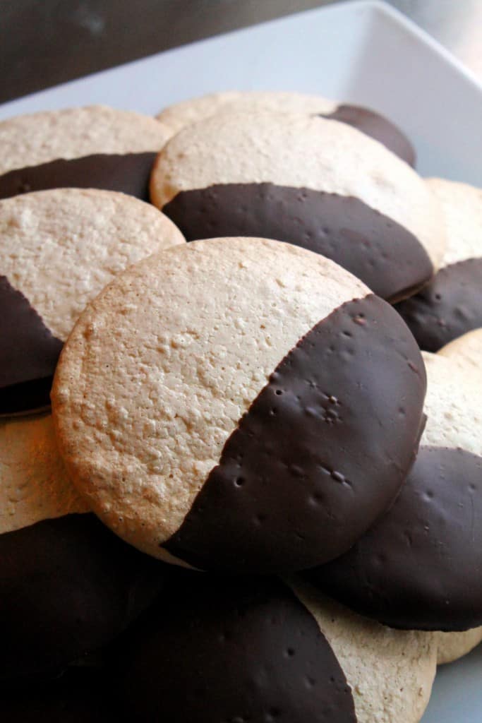Dark Chocolate Dipped Peanut Butter Meringue Cookies 3