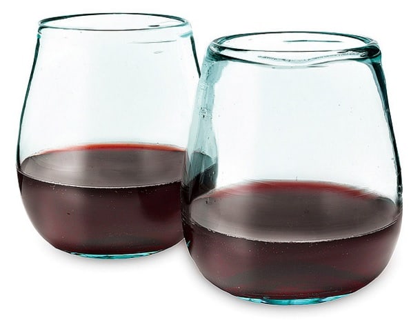 Recycled wine glasses
