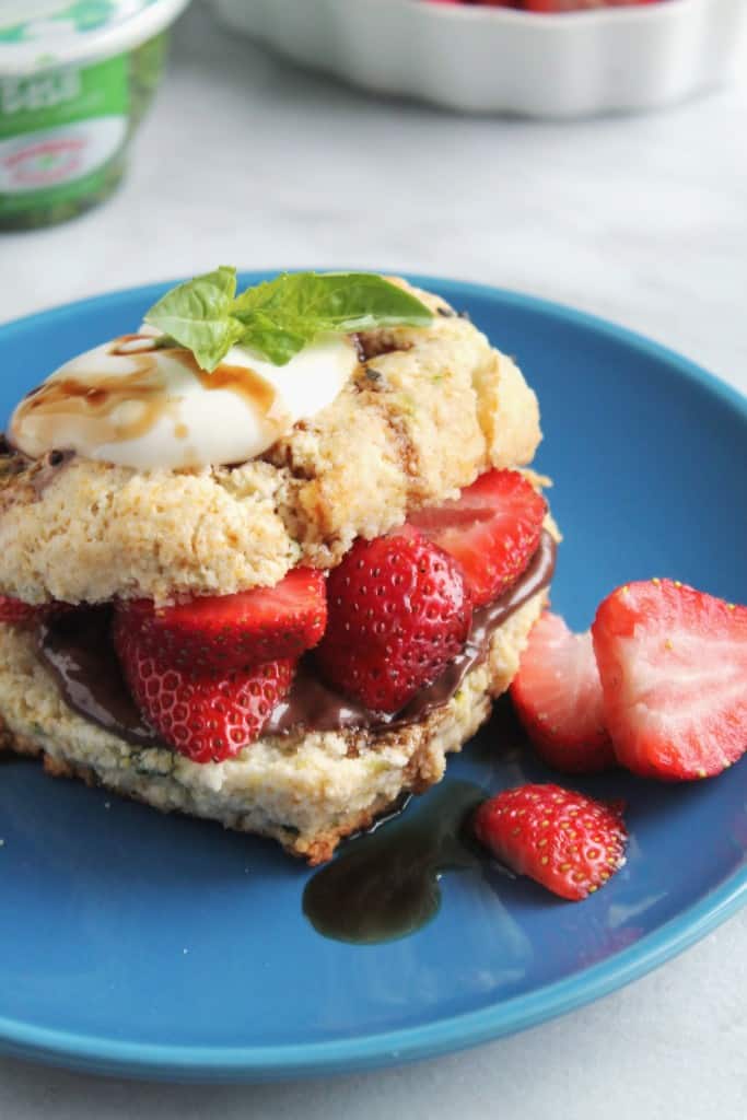 Strawberry Basil Shortcakes with Chocolate Balsamic Drizzle 2