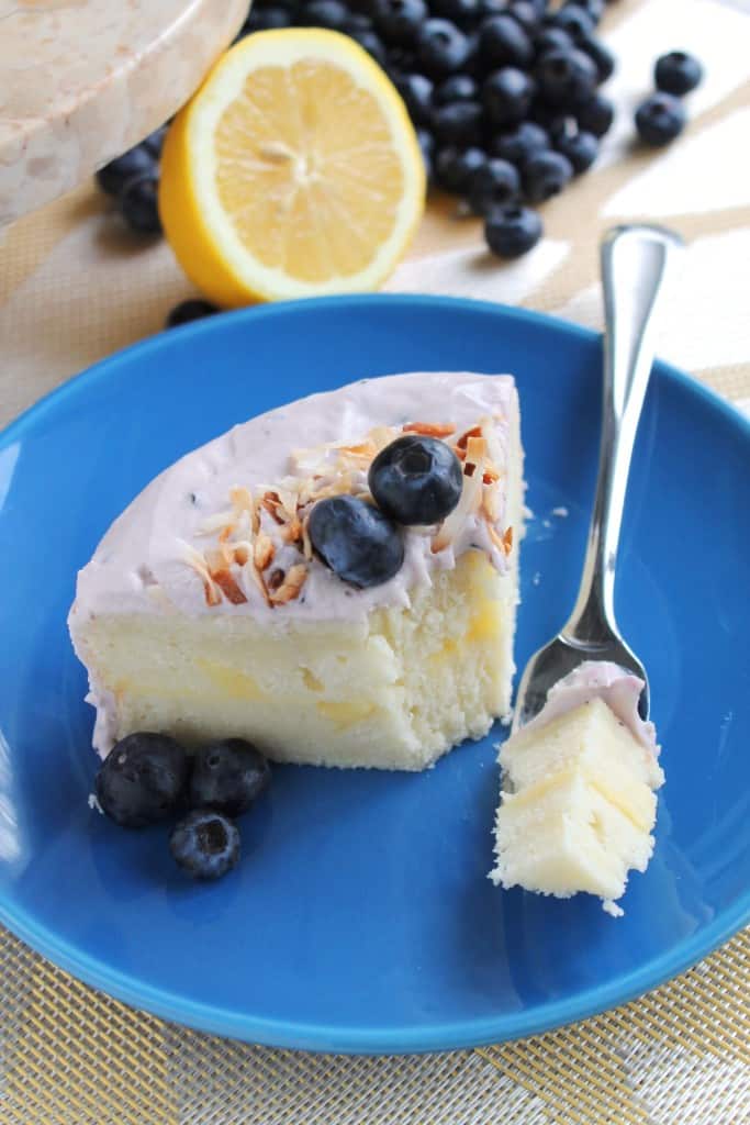 Lemon Coconut Cake with Blueberry Frosting 3
