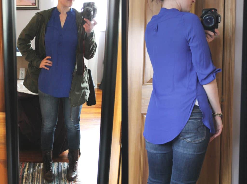 41HAWTHORN Colibri Solid Tab Sleeve Blouse