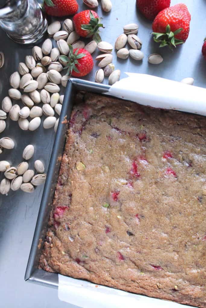 Strawberry Black Peppercorn Pistachio Cookie Bars 1