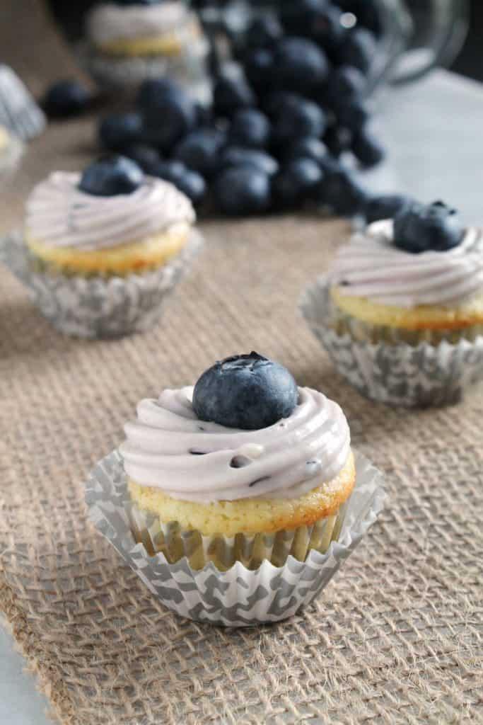 Mini Lime Cupcakes with Blueberry Frosting 1