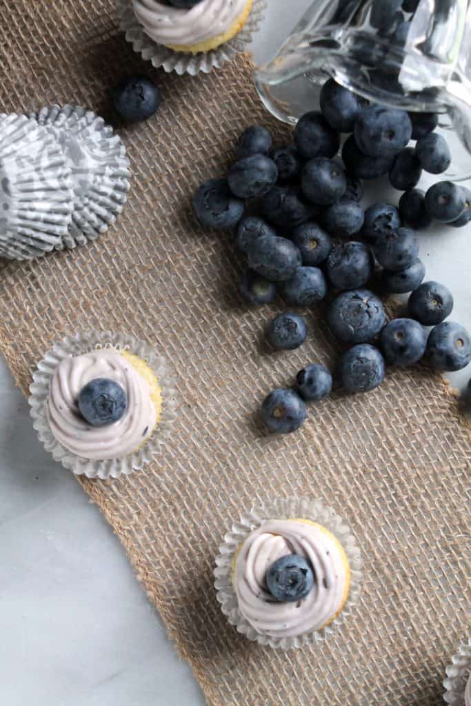 Mini Lime Cupcakes with Blueberry Frosting 2