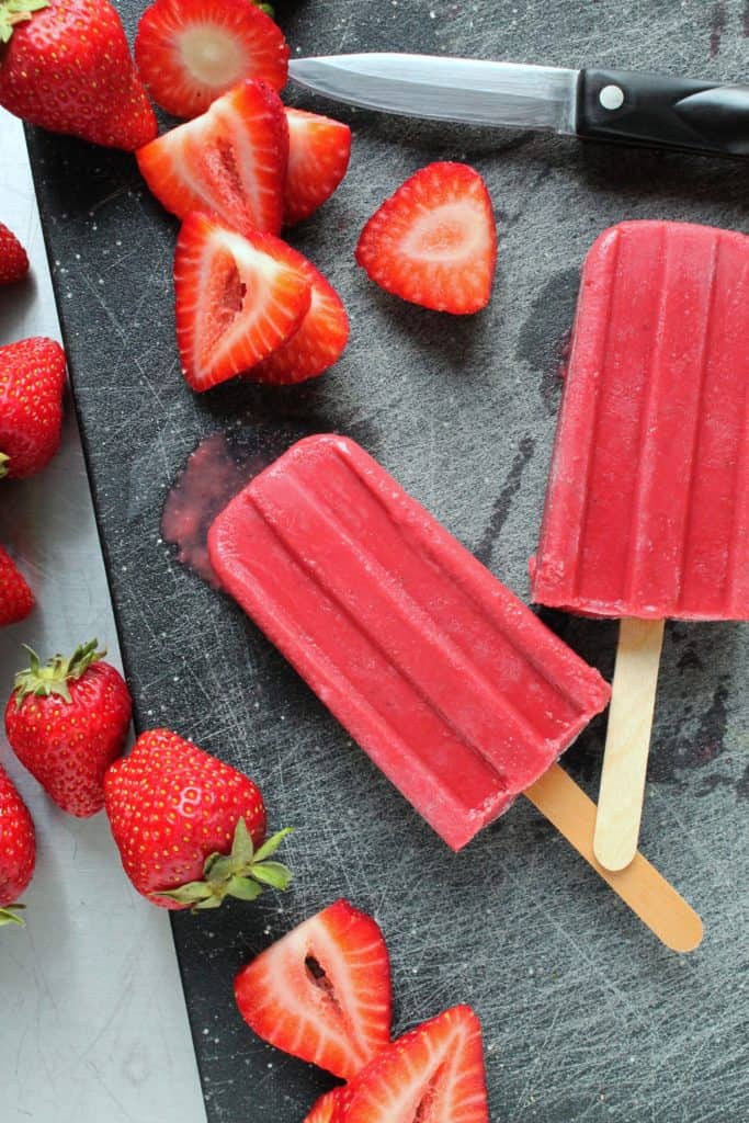 Roasted Strawberry Balsamic Popsicles 1