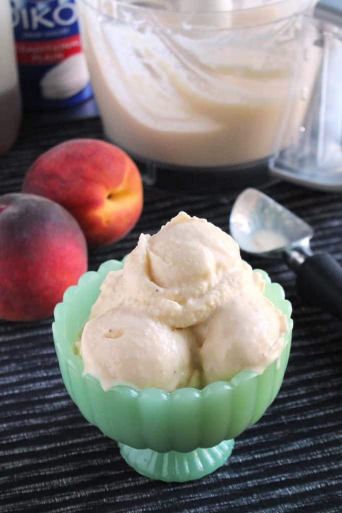 Easy Peach Greek Frozen Yogurt 1