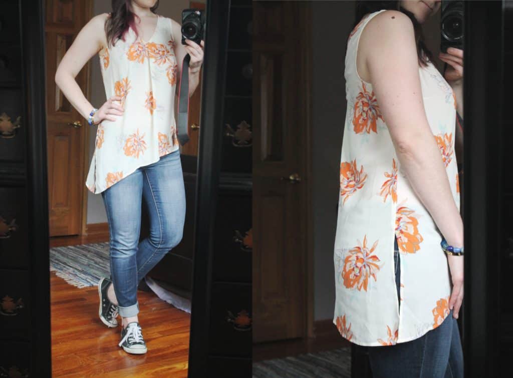 June 2016 Stitch Fix - Daniel Rainn Fernwood Asymmetrical Blouse