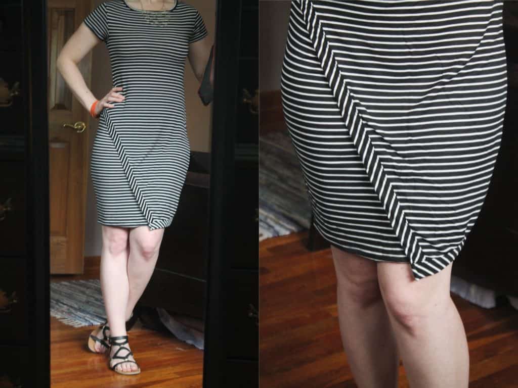 June 2016 Stitch Fix - Loveappella Zola Asymmetrical Striped Dress