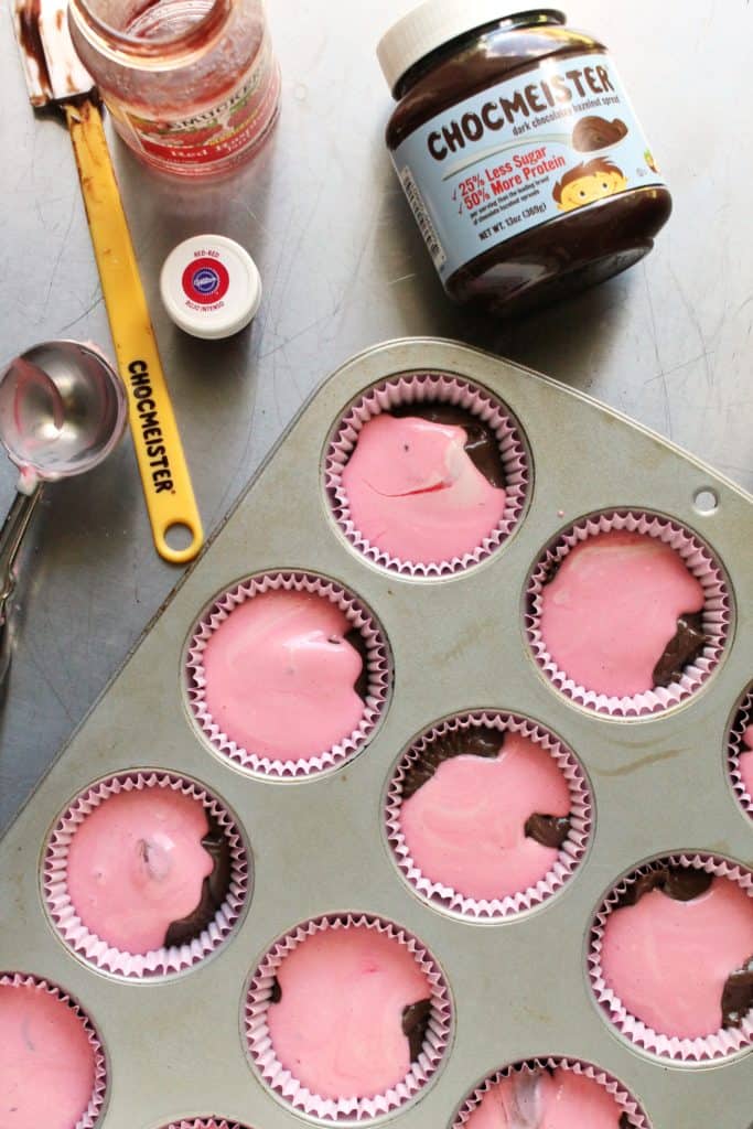 Raspberry Cheesecake Stuffed Dark Chocolate Hazelnut Cupcakes 1