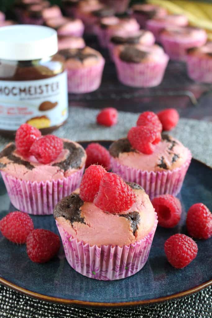 Raspberry Cheesecake Stuffed Dark Chocolate Hazelnut Cupcakes 2