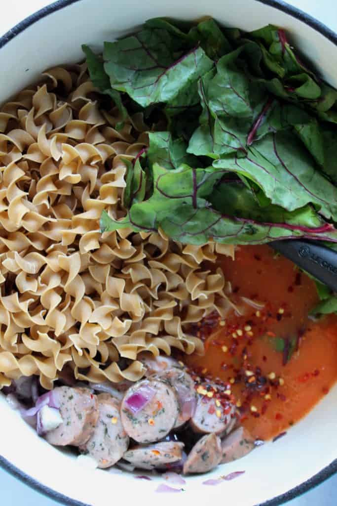 One-Pot Sausage & Swiss Chard Pasta 1