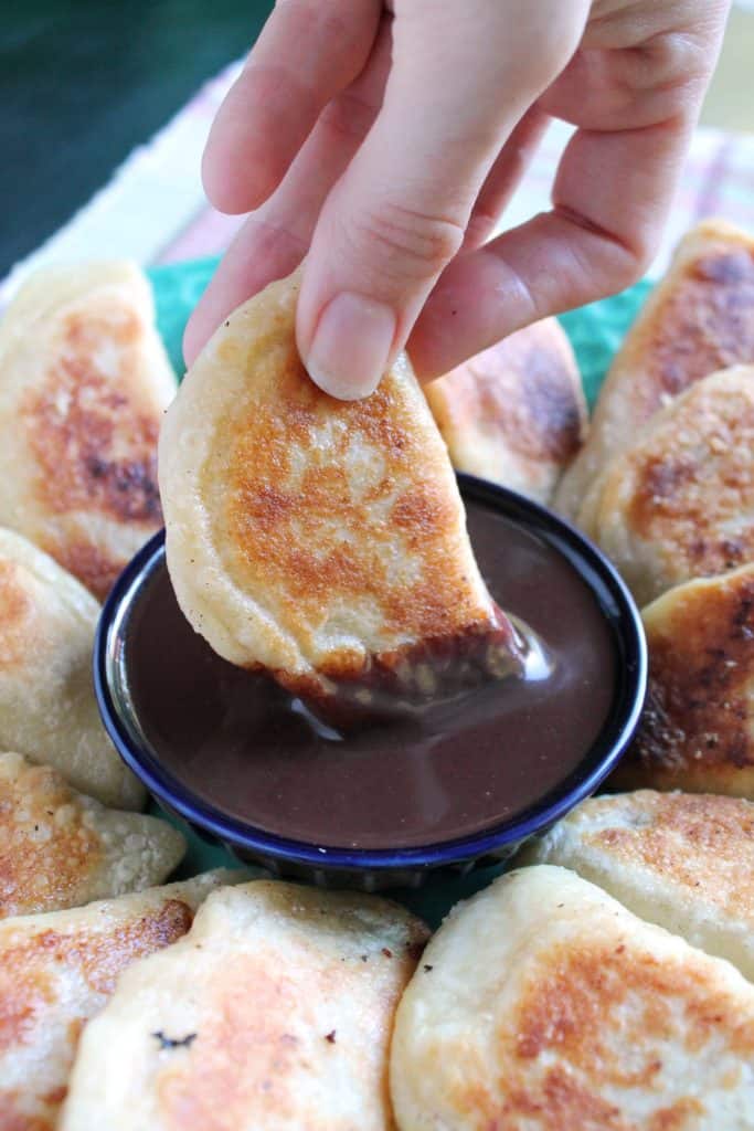 Peanut Butter Ricotta Pierogies with Chocolate Dipping Sauce 1