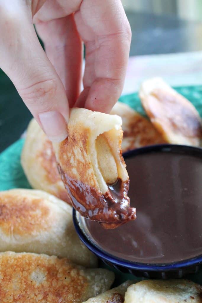 Peanut Butter Ricotta Pierogies with Chocolate Dipping Sauce 4