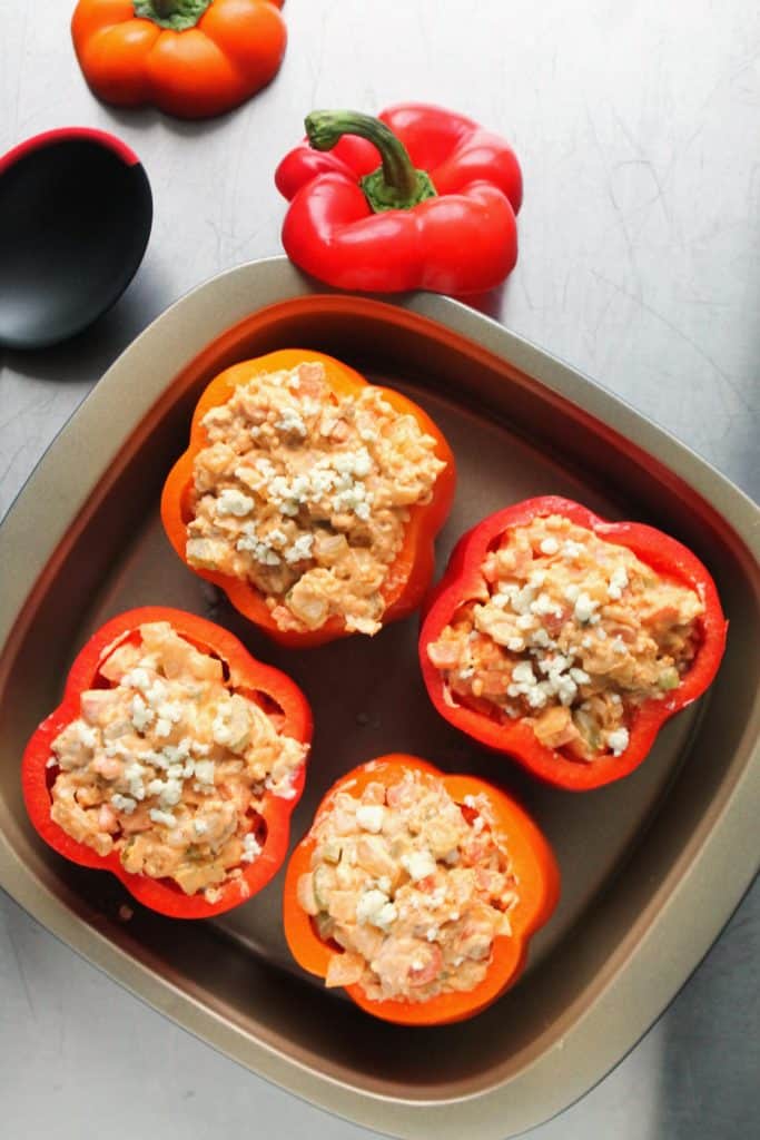 Buffalo Chicken & Quinoa Stuffed Peppers 2