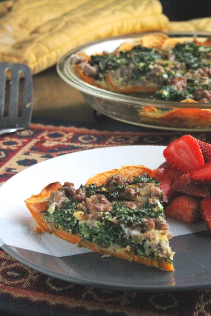 Sausage & Kale Quiche with Sweet Potato Crust 3