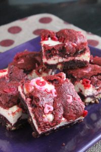 Red Velvet White Chocolate Chip Cookie Cheesecake Bars 1