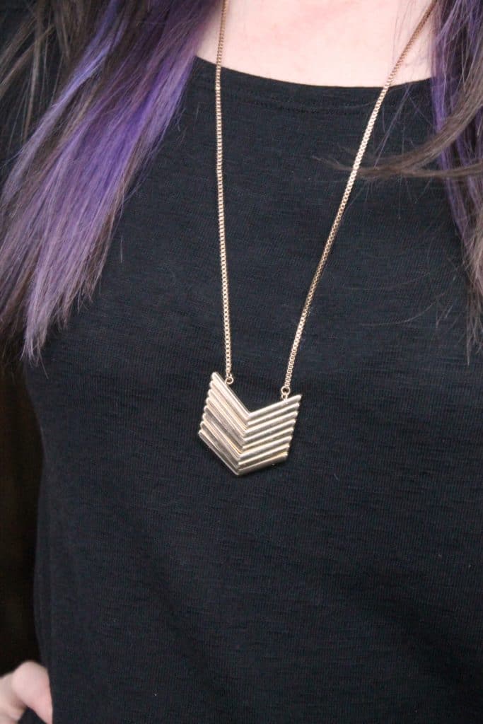 Romolo Genevieve Stacked Chevron Pendant Necklace