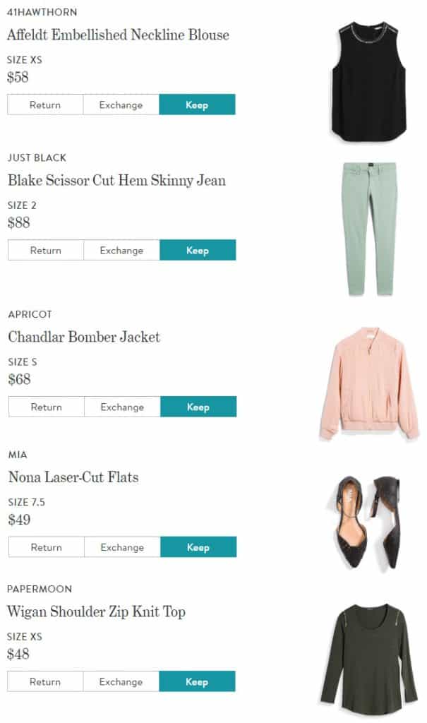 April 2017 Stitch Fix Items