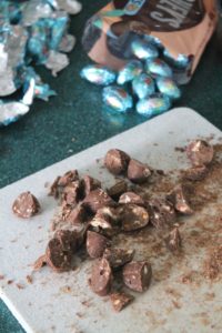 Chocolate Hazelnut & Pretzel Brownie Bricks 2