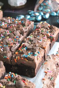 Chocolate Hazelnut & Pretzel Brownie Bricks 5