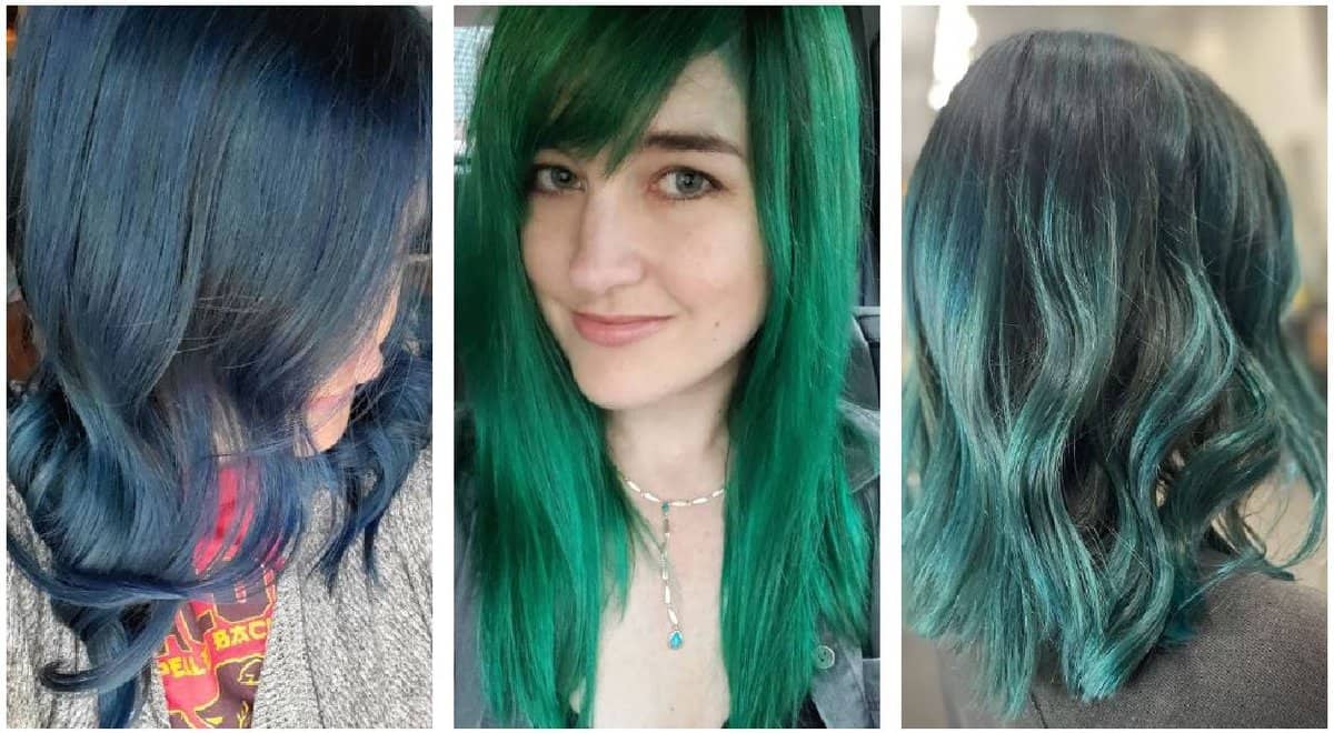 Blue and Green Hair.