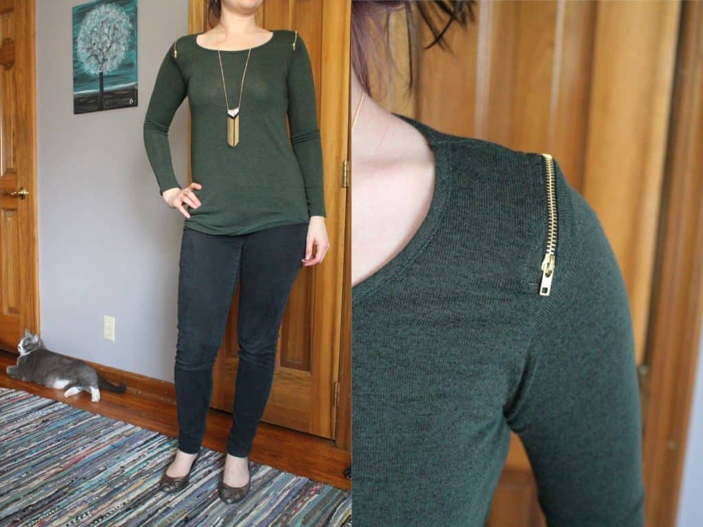 Papermoon Wigan Shoulder Zip Knit Top