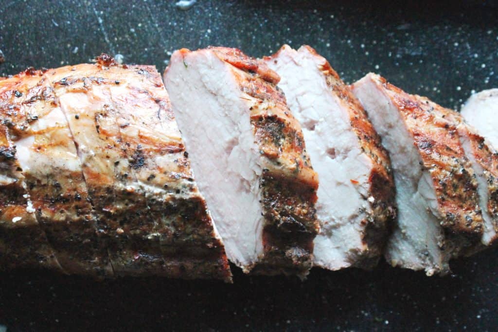 Grilled Garlic & Peppercorn Pork Tenderloin with Corn Salsa 6