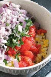 Grilled Garlic & Peppercorn Pork Tenderloin with Corn Salsa GIF