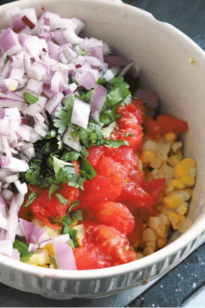 Grilled Garlic & Peppercorn Pork Tenderloin with Corn Salsa GIF