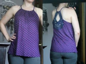 Papermoon Wadsworth crochet back knit halter top
