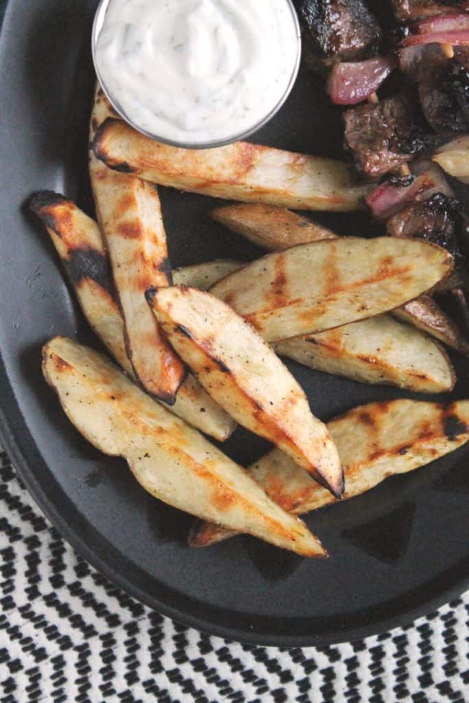 Grilled Potatoes Wedges with Truffle Aioli 1