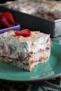 No-Bake Coconut Strawberry Shortcake Lasagna 1