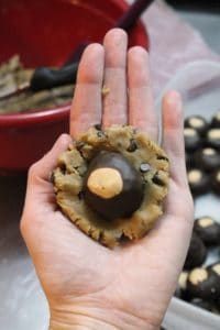 Buckeye Stuffed Peanut Butter Chocolate Chip Cookies 2