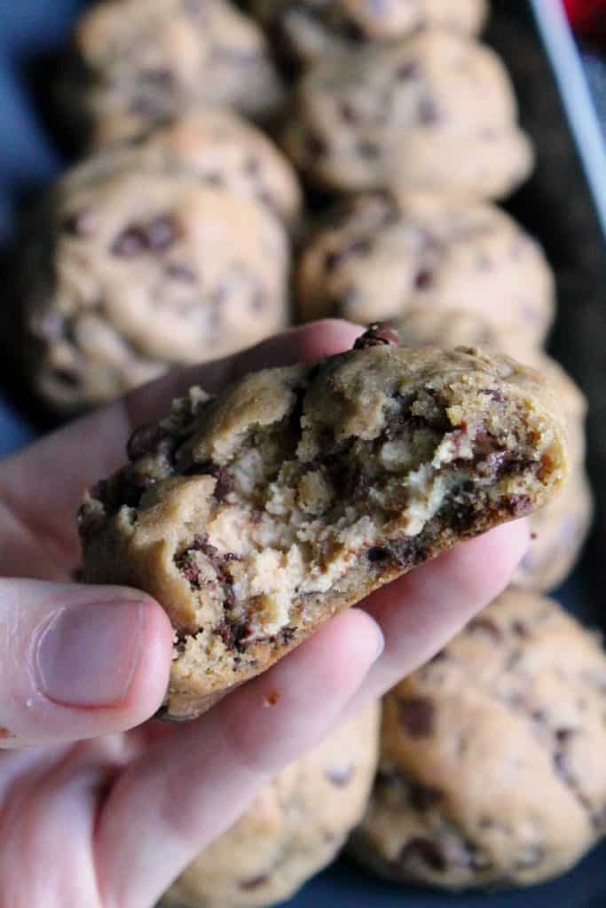 Buckeye Stuffed Peanut Butter Chocolate Chip Cookies 5